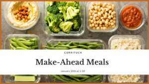 containers full of veggies advertising meal prep class