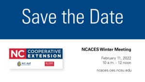 Save the Date: NCACES Winter meeting will be held on February 11 from 10am to noon on Zoom