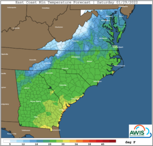 Cover photo for Weather Warning: 20s and 10s Expected This Weekend