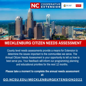 Cover photo for Take the Mecklenburg Extension Needs Assessment!