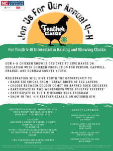 Cover photo for 2nd Annual 4-H Feather Classic Registration Due by March 4th
