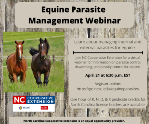 Cover photo for Equine Parasite Management Webinar