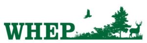 Green WHEP logo with the letters WHEP on the left transitioning into the outline of a habitat with grasses, trees, and a deer.