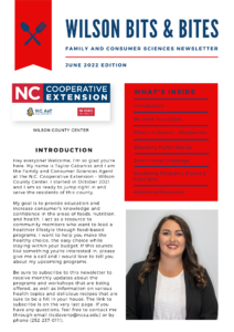 Cover photo for Wilson Bits & Bites: Family and Consumer Sciences June 2022 Newsletter