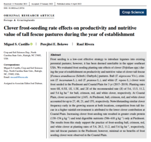 Cover photo for Recent Publication Explores Frost-Seeding Clovers in Pastures