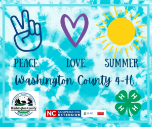 Peace sign, heart and sunshine on a tie-dye background