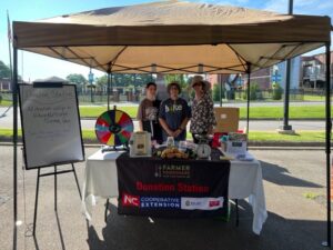 volunteers at the donation station