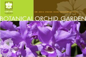 Front page of Botanical Orchid Garden Webpage