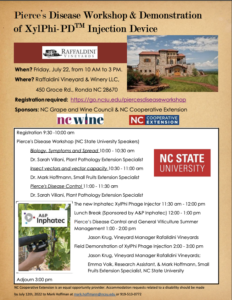 Pierces Disease Workshop @ Raffaldini Vineyards-July 22nd