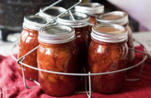 Jars of freshly canned items