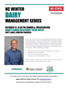Cover photo for 2022 Dairy Winter Management Series Dinner Meeting