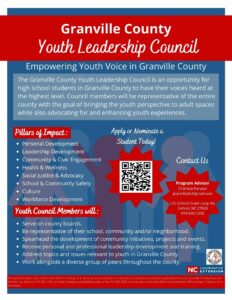 Cover photo for Newly Formed Granville County Youth Leadership Council
