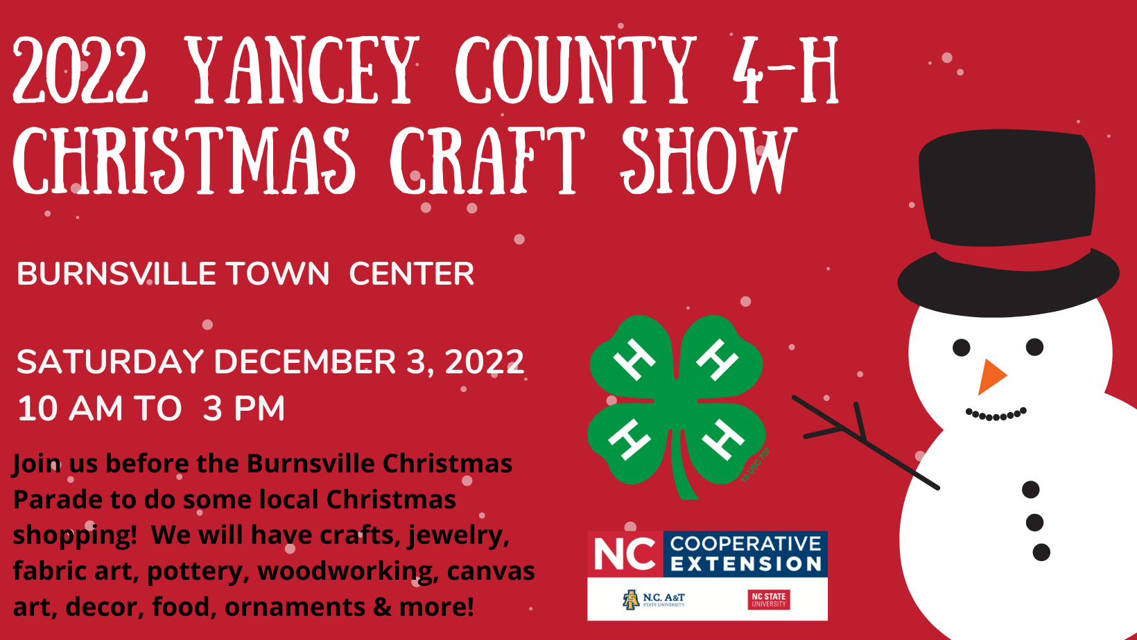 Yancey 4H Christmas Craft Show N.C. Cooperative Extension