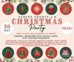 Cover photo for Yancey County 4-H Holiday Party