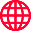 Image of a internet symbol which is a circle with 3 curved vertical lines and three horizontal lines