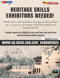 Vendor registration is open for heritage skills exhibitors only.