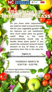 Cover photo for Sustainable Gardening Class