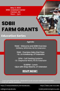 Cover photo for SDBII Educational Series @ WNC Livestock Center Agenda & RSVP!