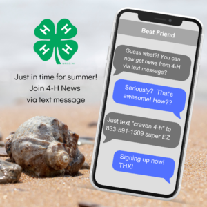 Image of a cell phone near the beach and an advertisement for signing up for text messaging. Information in image is in the body of the article