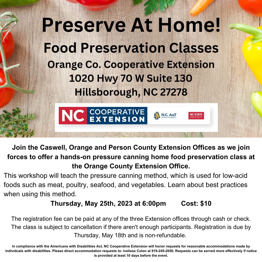 Handson Canning Classes N.C. Cooperative Extension