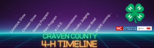 1980s style image of a timeline with 4-H programs on it.