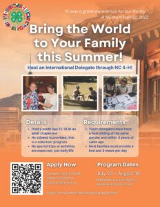 Cover photo for Become a Host Family for an International Youth Delegate in 2023 Through 4-H!