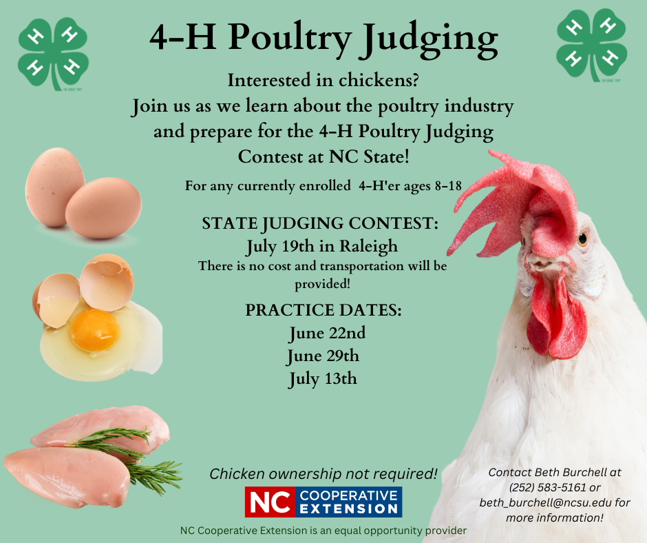 4H Poultry Judging N.C. Cooperative Extension