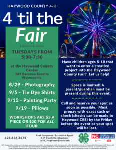 Cover photo for Haywood County Fair Youth Exhibit Opportunity