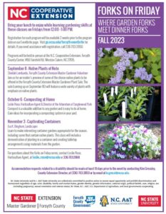 image of fall 2023 forks on friday flyer