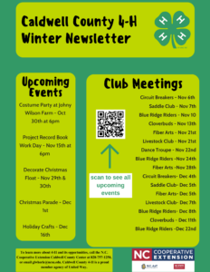 Cover photo for Winter Events for Caldwell County 4-H