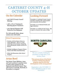 Carteret County 4-H Newsletter - October 2023 (page 1)
