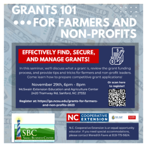 Cover photo for Upcoming Workshop: Grants 101 for Farmers and Non-Profits