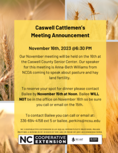 Cover photo for Caswell Cattlemen's Meeting