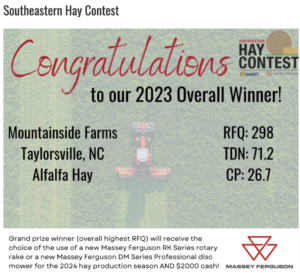 Cover photo for 2nd Consecutive Overall Contest Win for North Carolina Alfalfa Hay Samples in the Southeastern Hay Contest