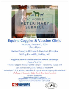 Cover photo for 2025 Coggins & Vaccination Clinic Scheduled