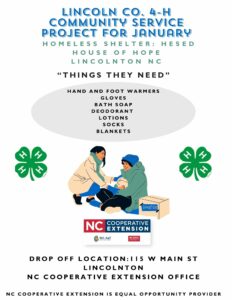 Cover photo for Lincoln County 4-H Community Service Project for January
