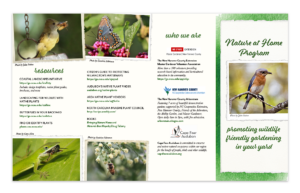 brochure featuring information about nature at home