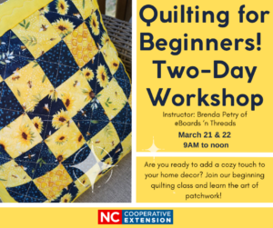 Cover photo for Beginner Quilting Class: Two-Day Workshop