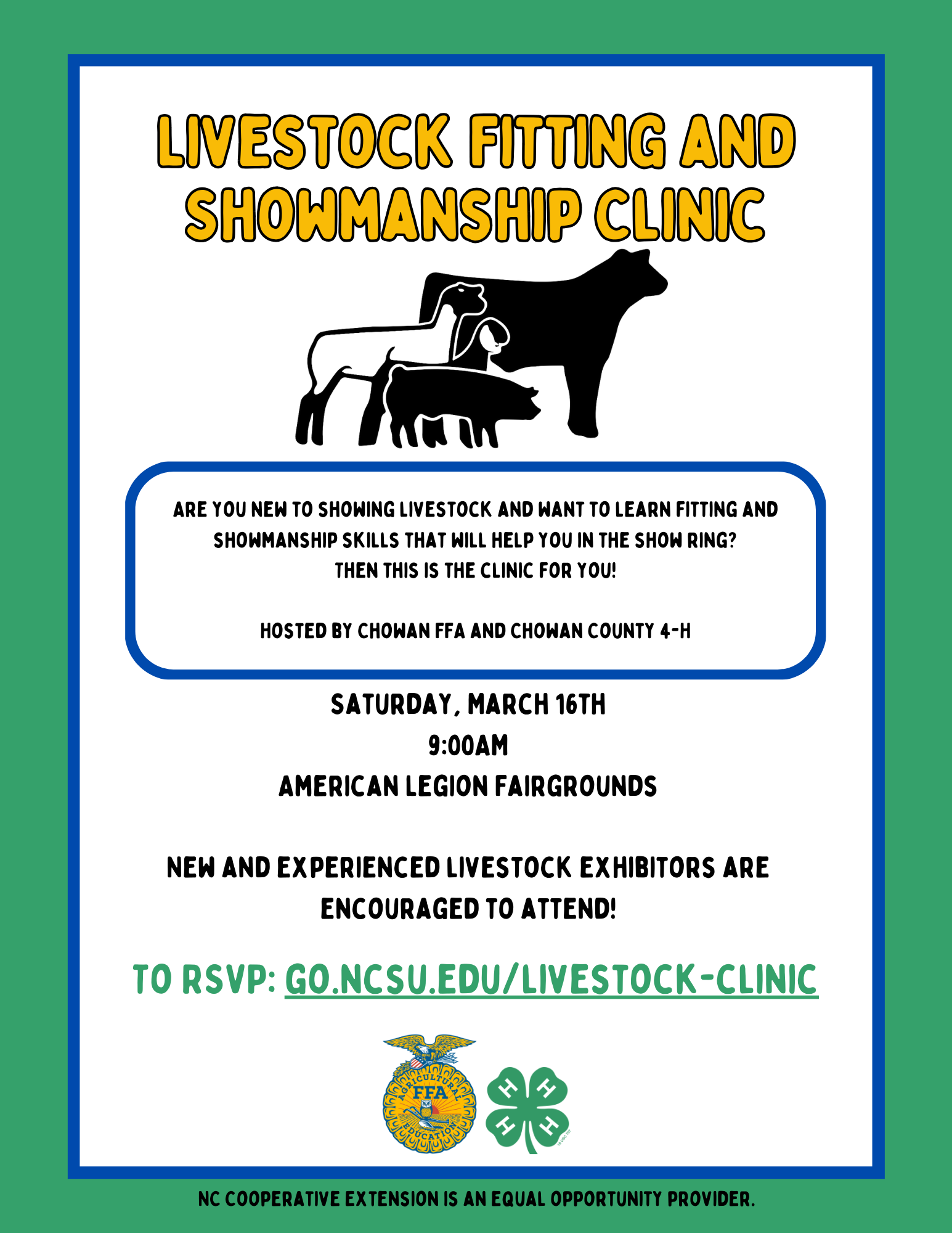 Livestock Fitting and Showmanship Clinic N.C. Cooperative Extension