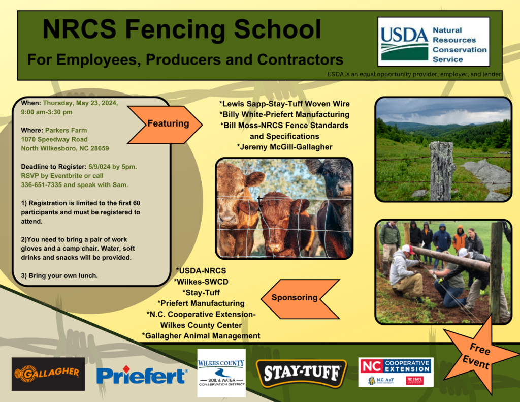 NRCS Fencing School for Employers, Producers and Contractors5/23/2024
