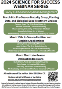 Cover photo for Register Now: Savvy Soybean Management Webinar Series