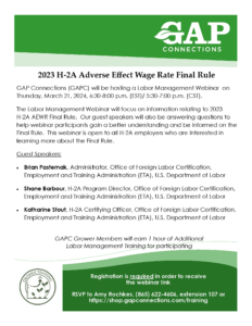 Cover photo for H2A Adverse Wages Virtual Update