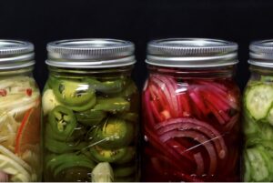 pickled vegetables in jars