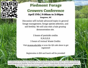 Cover photo for Piedmont Forage Growers Conference