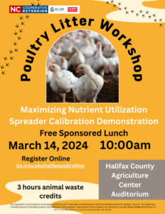Cover photo for Poultry Litter Workshop March 14th in Halifax County!