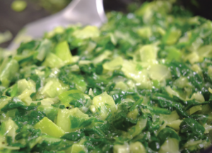 image of creamy spinach and leeks