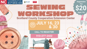 Cover photo for Adult Sewing Workshop - Scotland County Cooperative Extension Center