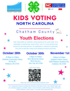 Cover photo for 4-H Kids Voting NC - Chatham