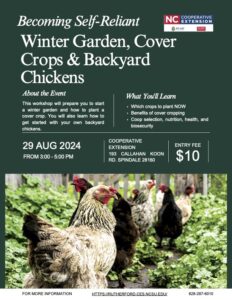 chickens shown on flyer for workshop on 8/29/24
