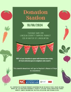Cover photo for October Donation Station at Lincoln County Farmer's Market